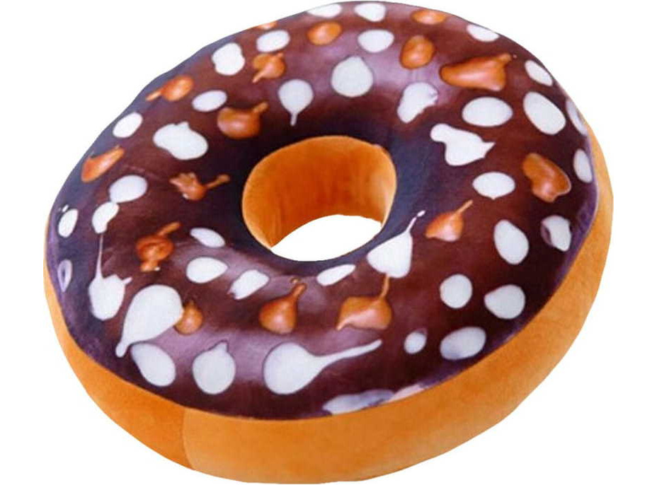 Dekoračný vankúš DONUT 40 cm - čokoládová poleva