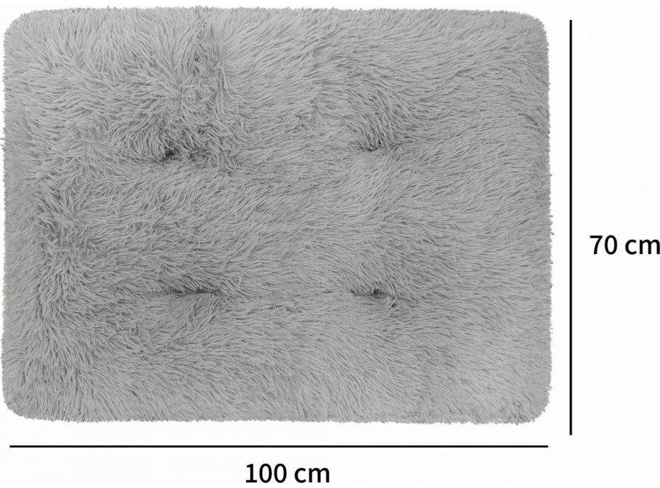Pelech pre psov SHAGGY II - imitácia kožušiny - 100x70 cm - šedý