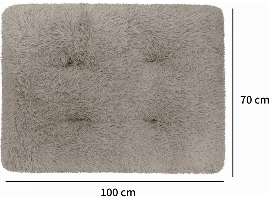 Pelech pre psov SHAGGY II - imitácia kožušiny - 100x70 cm - béžový
