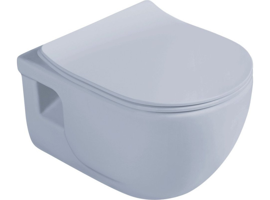 Sapho BRILLA WC sedátko, SLIM, Soft Close, svetlá modrá mat 100787-107