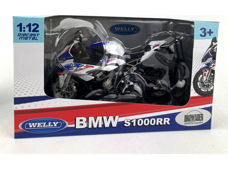 Welly Motocykel BMW S1000RR 1:12 biely