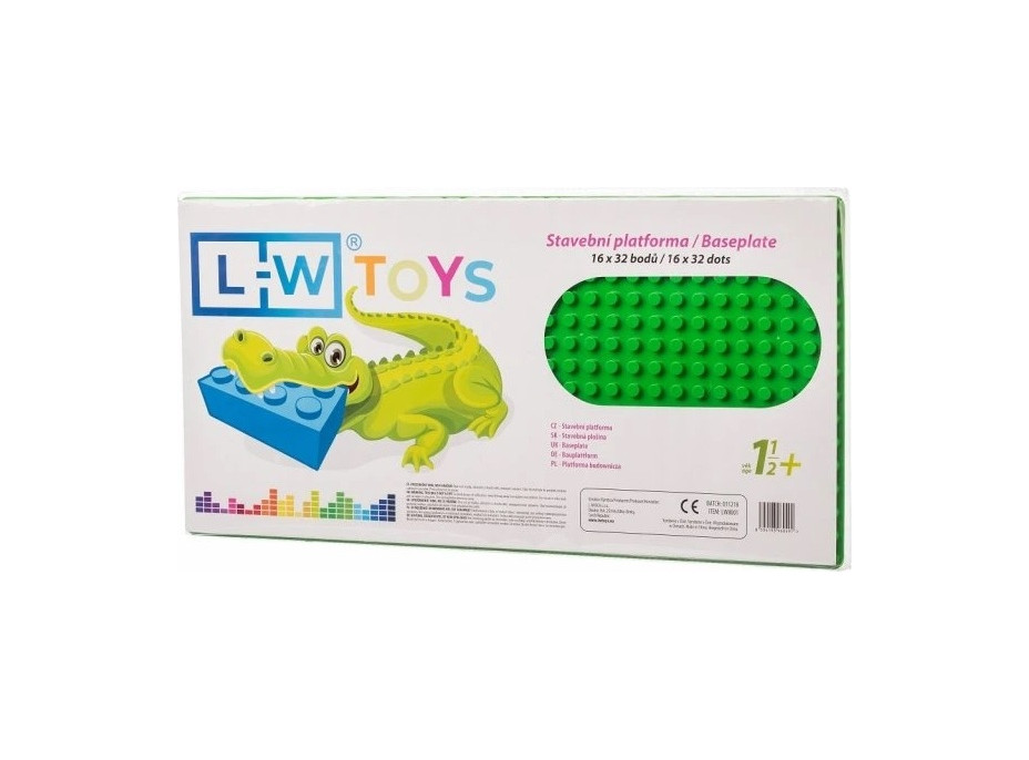 LW Toys Podložka na stavanie JUNIOR 16x32 bodov zelená