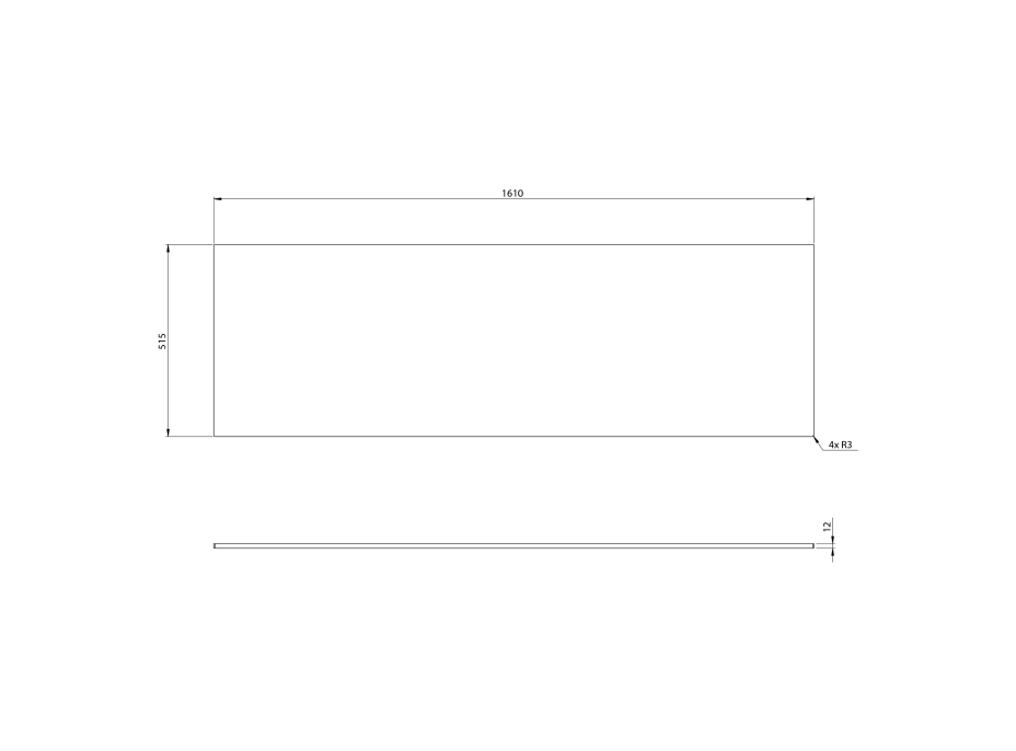 Sapho LOREA doska Rockstone 161x1,2x51,5cm, biela mat LE160-0101