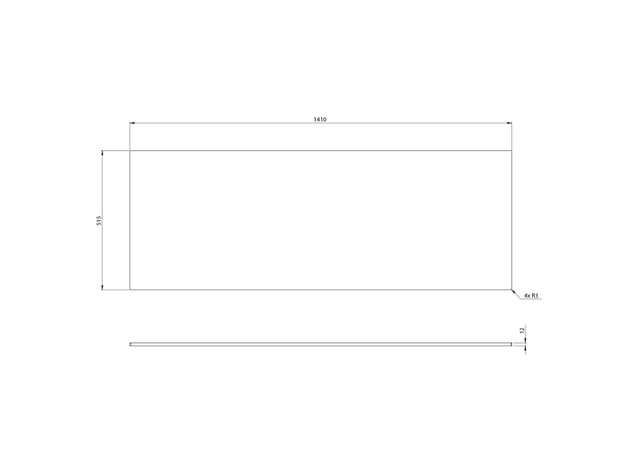 Sapho LOREA doska Rockstone 141x1,2x51,5cm, biela mat LE140-0101