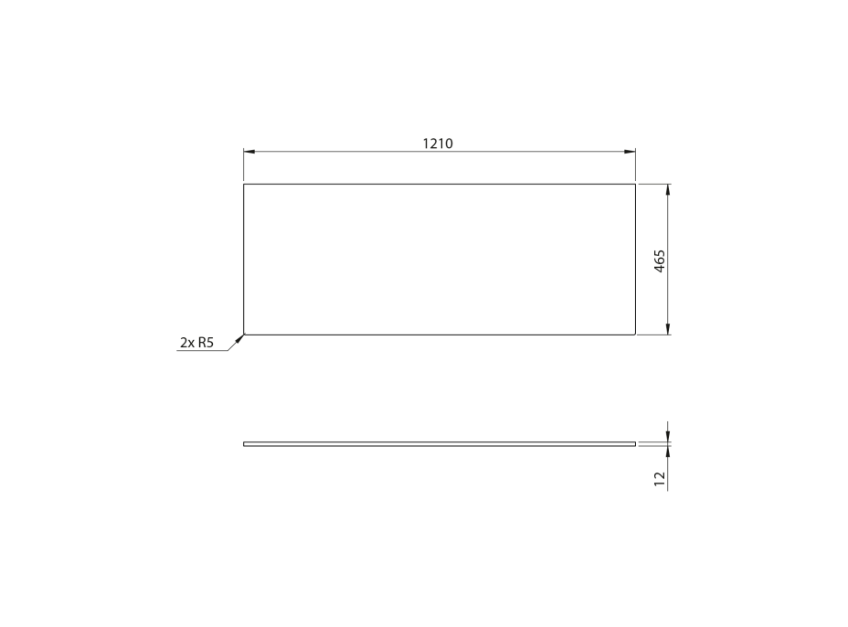 Sapho CIRASA doska Rockstone 121x1,2x46,5cm, biela mat CRR121-0101