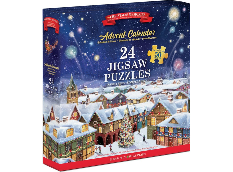 EUROGRAPHICS Puzzle Adventný kalendár: Vianočné spomienky 24x50 dielikov