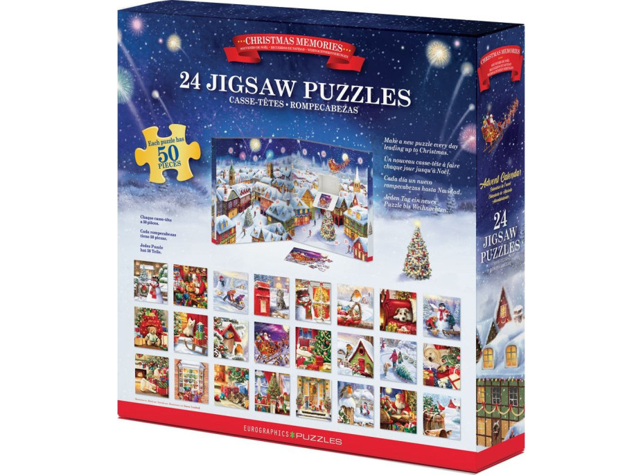 EUROGRAPHICS Puzzle Adventný kalendár: Vianočné spomienky 24x50 dielikov