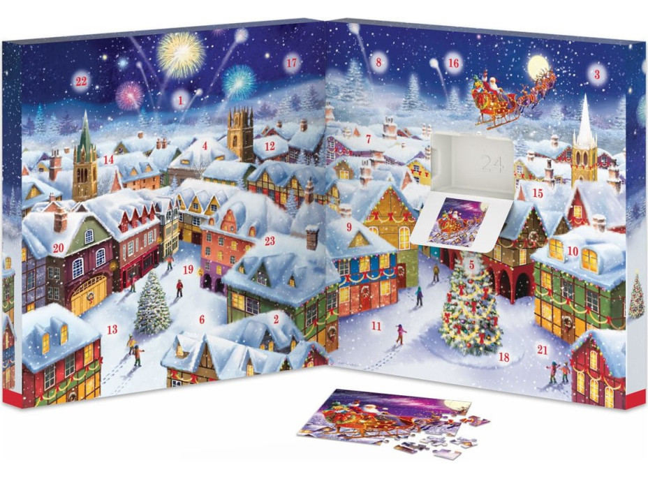 EUROGRAPHICS Puzzle Adventný kalendár: Vianočné spomienky 24x50 dielikov