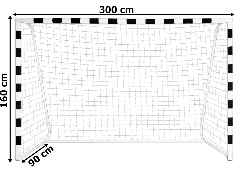 Futbalová bránka LEONARDO 300x160 cm - čiernobiela