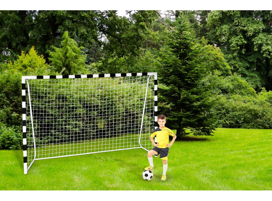 Futbalová bránka LEONARDO 300x160 cm - čiernobiela