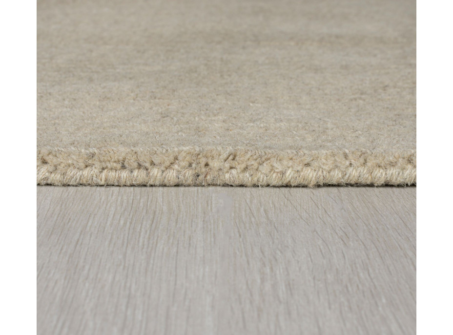 Ručne tkaný behúň Tuscany Textured Wool Border Natural