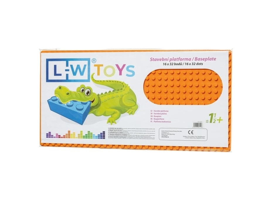 LW Toys Veľká podložka na stavanie - JUNIOR 16x32 bodov oranžová