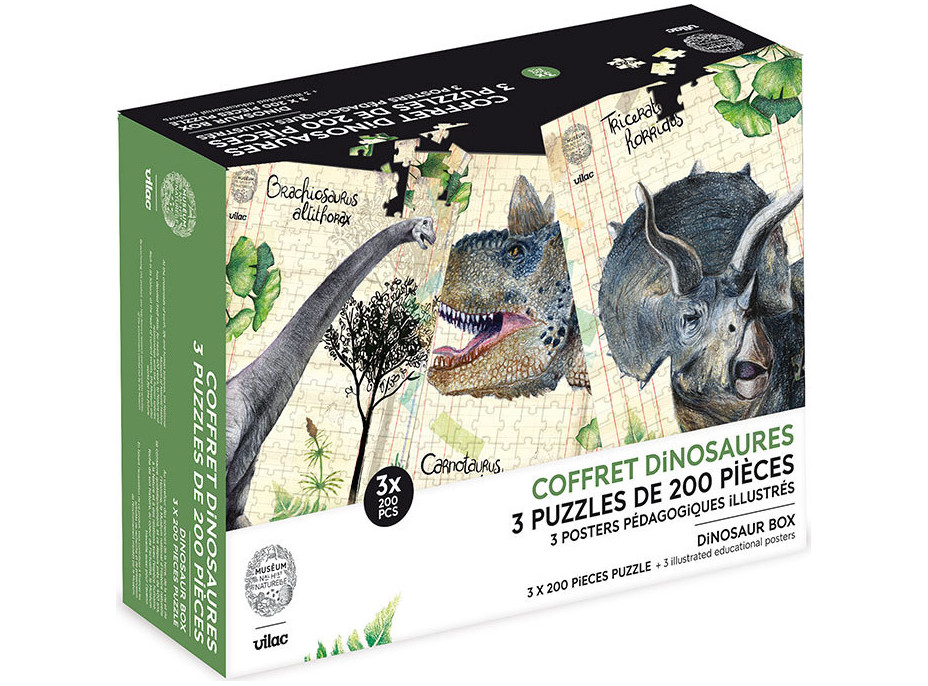 Vilac Sada 3 puzzle dinosaurov