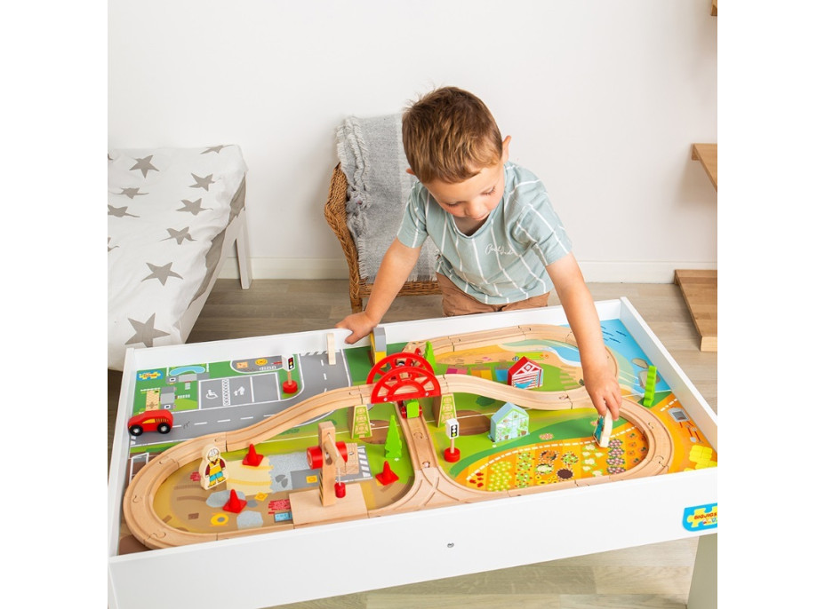 Bigjigs Rail Drevená vláčikodráha a stôl