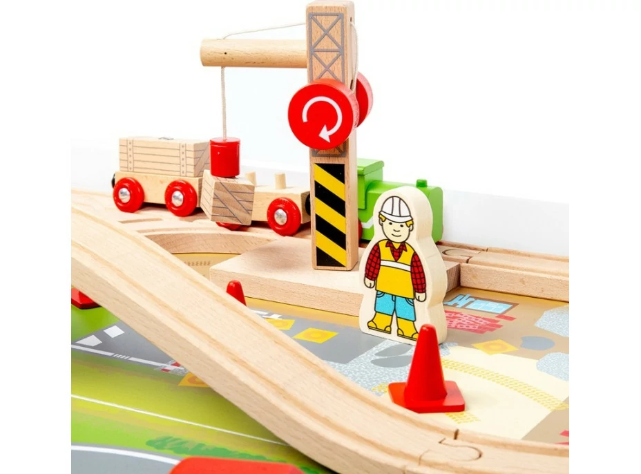 Bigjigs Rail Drevená vláčikodráha a stôl