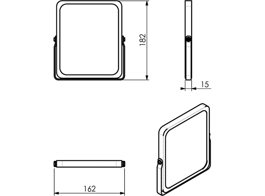 Gedy MIDORI kozmetické zrkadlo na postavenie, 162x185mm, obojstranné, čierna/bambus 2106