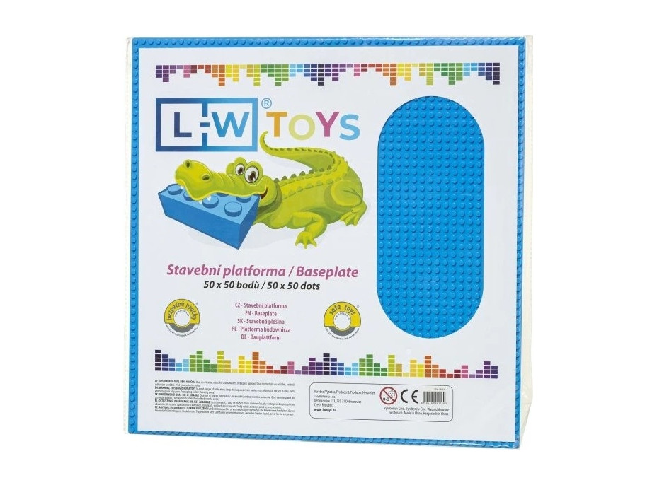 LW Toys Veľká podložka na stavanie 50x50 bodov modrá