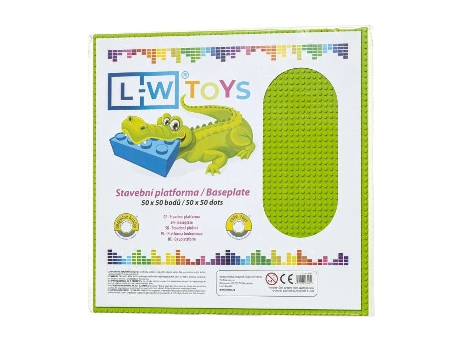 LW Toys Veľká podložka na stavanie 50x50 bodov limetková