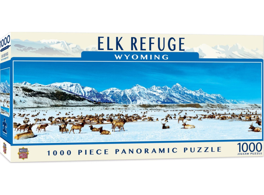 MASTERPIECES Panoramatické puzzle Útočisko jeleňov, Wyoming 1000 dielikov