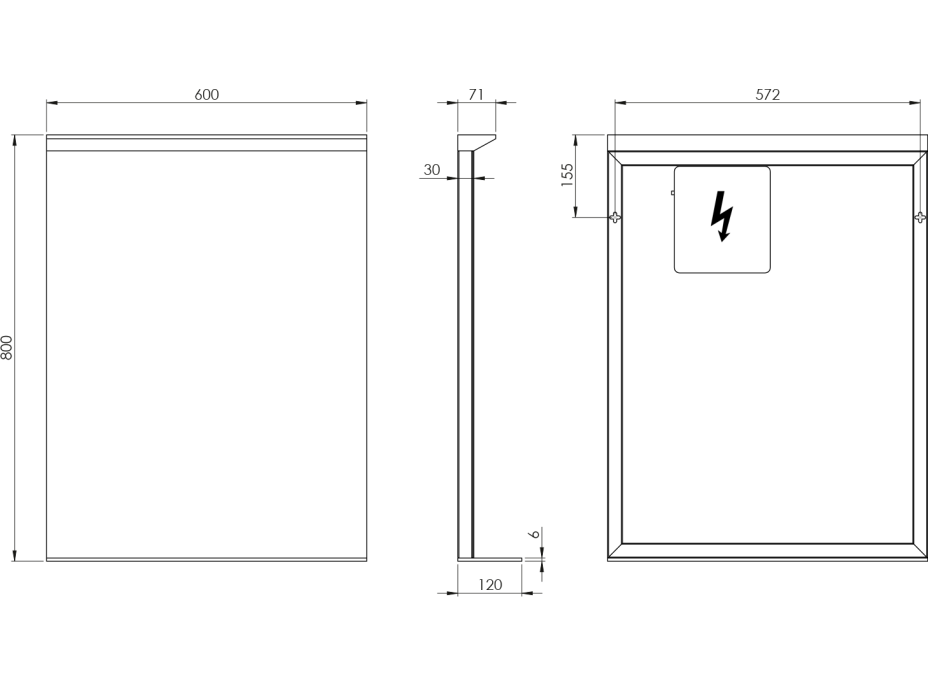 Sapho TRAKA zrkadlo s LED osvetlením a poličkou, 60x80cm TK060