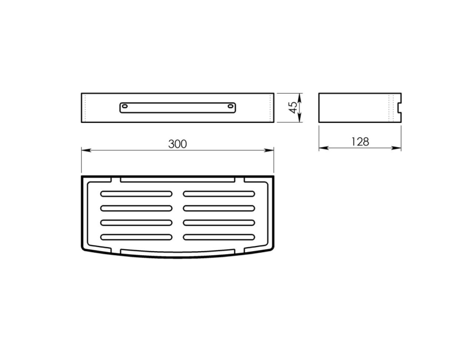 Gedy SMART polica do sprchy, 300x45x128mm, gun metal 241781