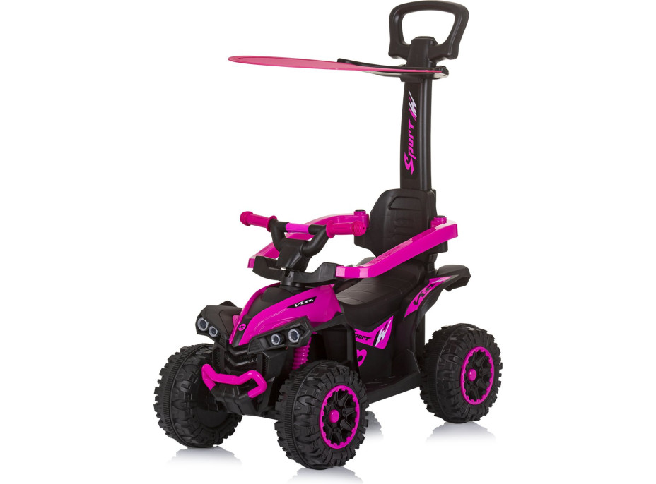 CHIPOLINO Odrážadlo so strieškou a vodiacou tyčou ATV Pink