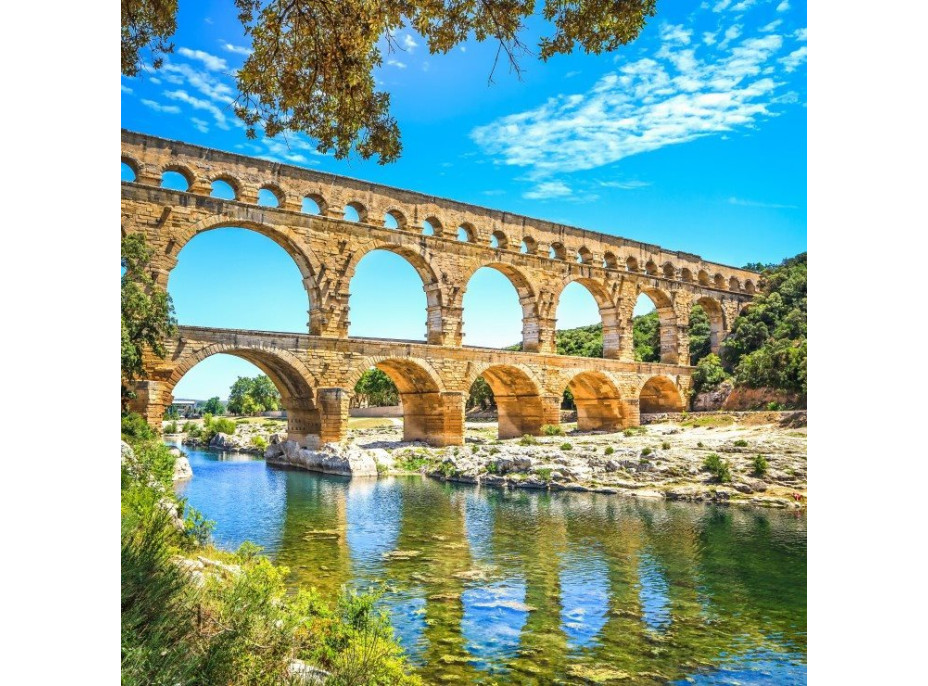 BLUEBIRD Štvorcové puzzle Pont du Gard, Francúzsko 1000 dielikov