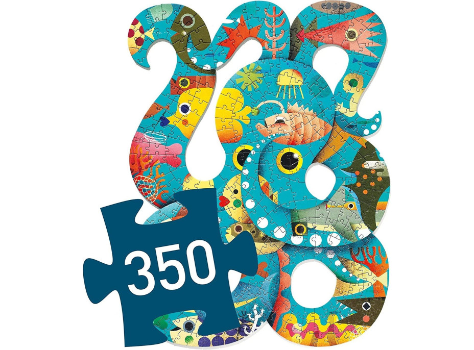 DJECO Obrysové puzzle Chobotnice 350 dielikov