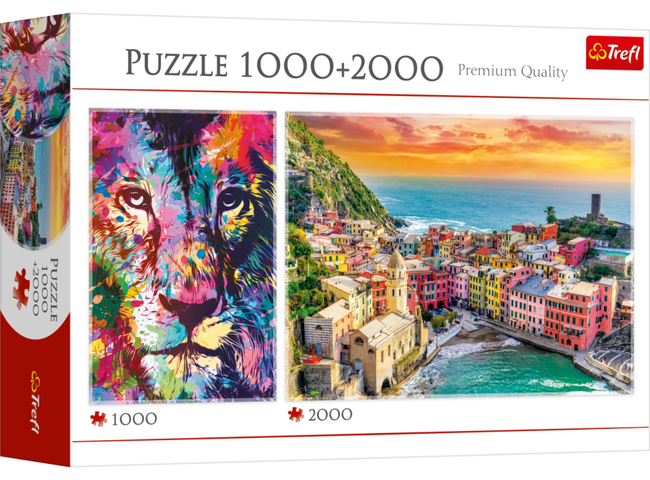 TREFL Puzzle Lev 1000 dielikov + Taliansko 2000 dielikov