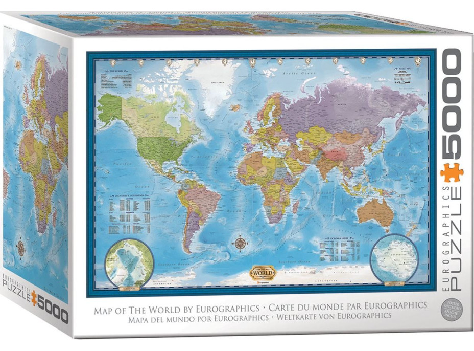 EUROGRAPHICS Puzzle Mapa sveta 5000 dielikov