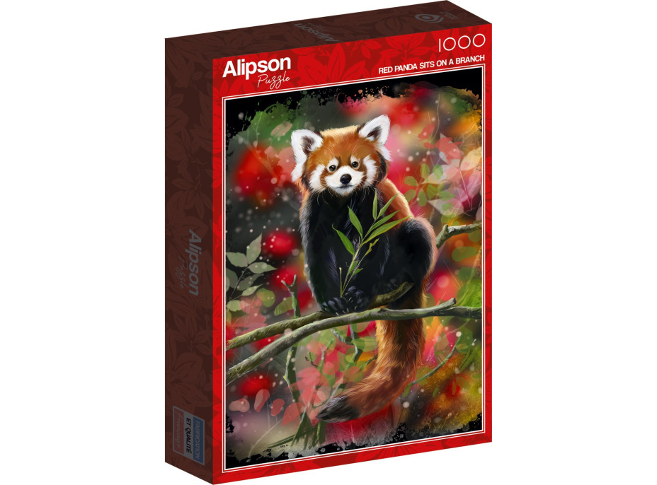 ALIPSON Puzzle Panda červená na vetve 1000 dielikov