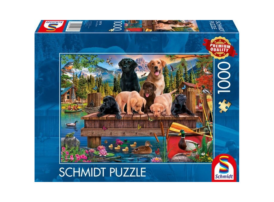 SCHMIDT Puzzle Psia rodinka pri jazere 1000 dielikov