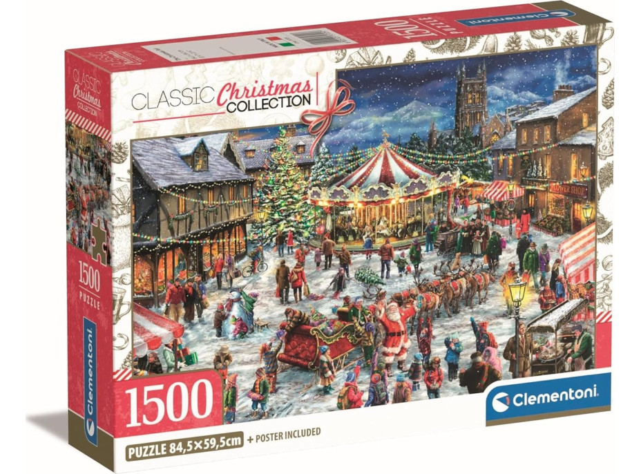 CLEMENTONI Puzzle Vianočné trhy 1500 dielikov