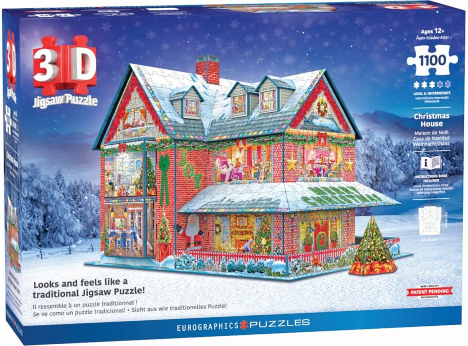 EUROGRAPHICS 3D puzzle Vianočná chalúpka 1100 dielikov