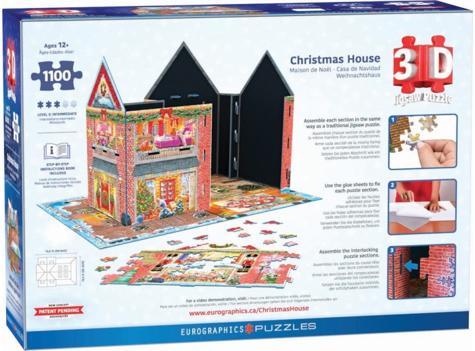 EUROGRAPHICS 3D puzzle Vianočná chalúpka 1100 dielikov