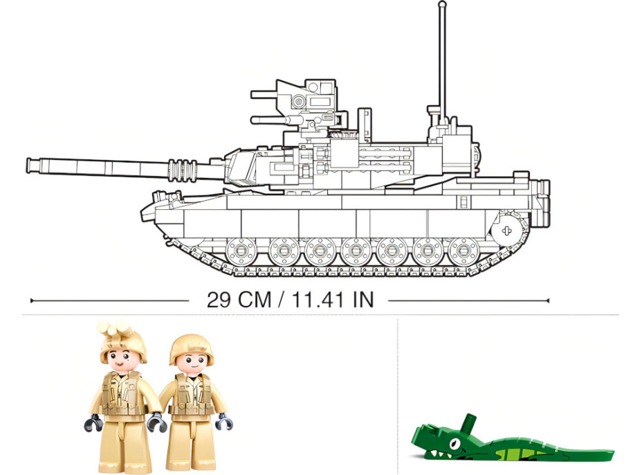 Sluban Model Bricks M38-B0892 Bojový tank M1A2 Abrams