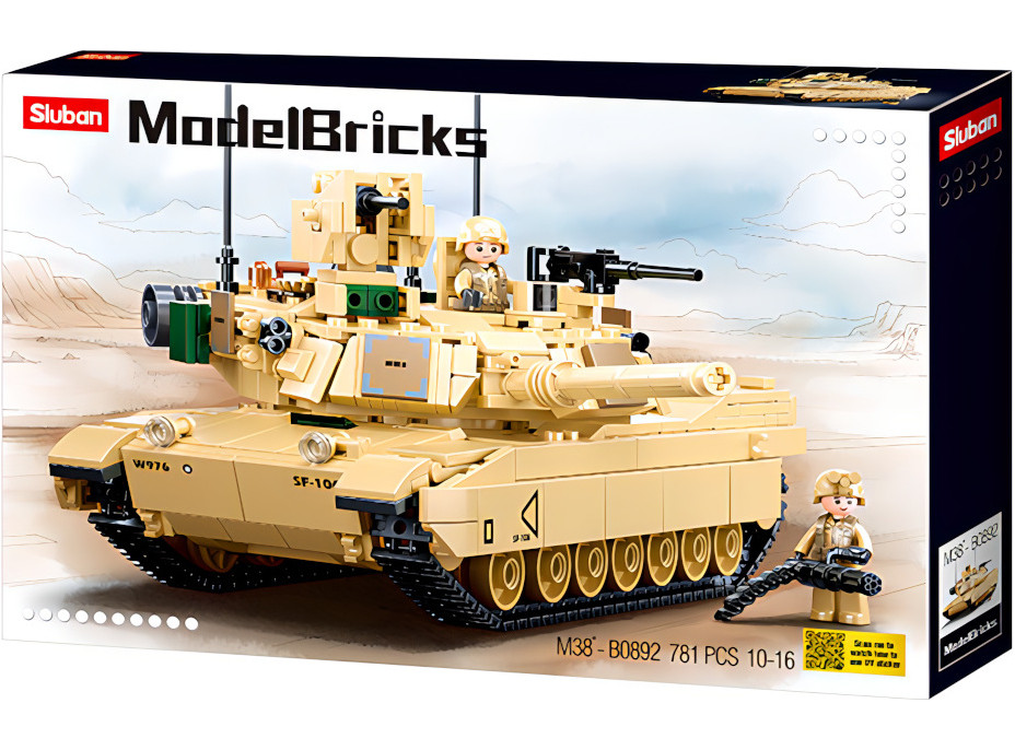 Sluban Model Bricks M38-B0892 Bojový tank M1A2 Abrams