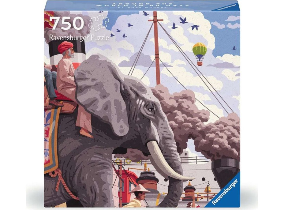 RAVENSBURGER Štvorcové puzzle Art & Soul: Cesta okolo sveta za 80 dní 750 dielikov