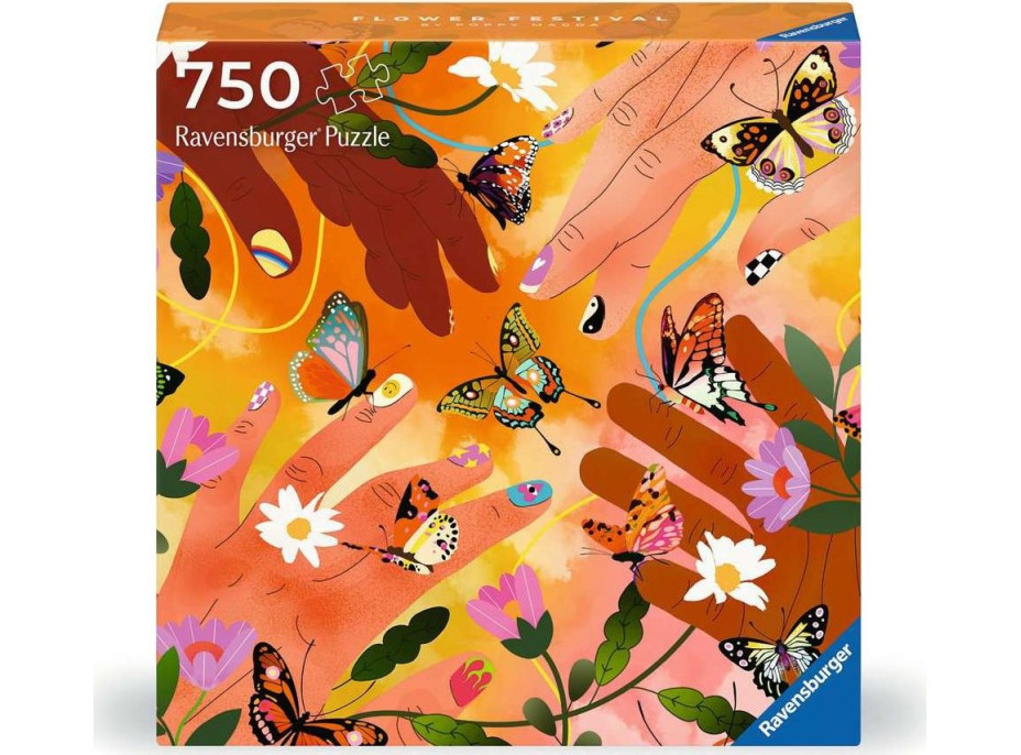 RAVENSBURGER Štvorcové puzzle Art & Soul: Festival Kvetín 750 dielikov