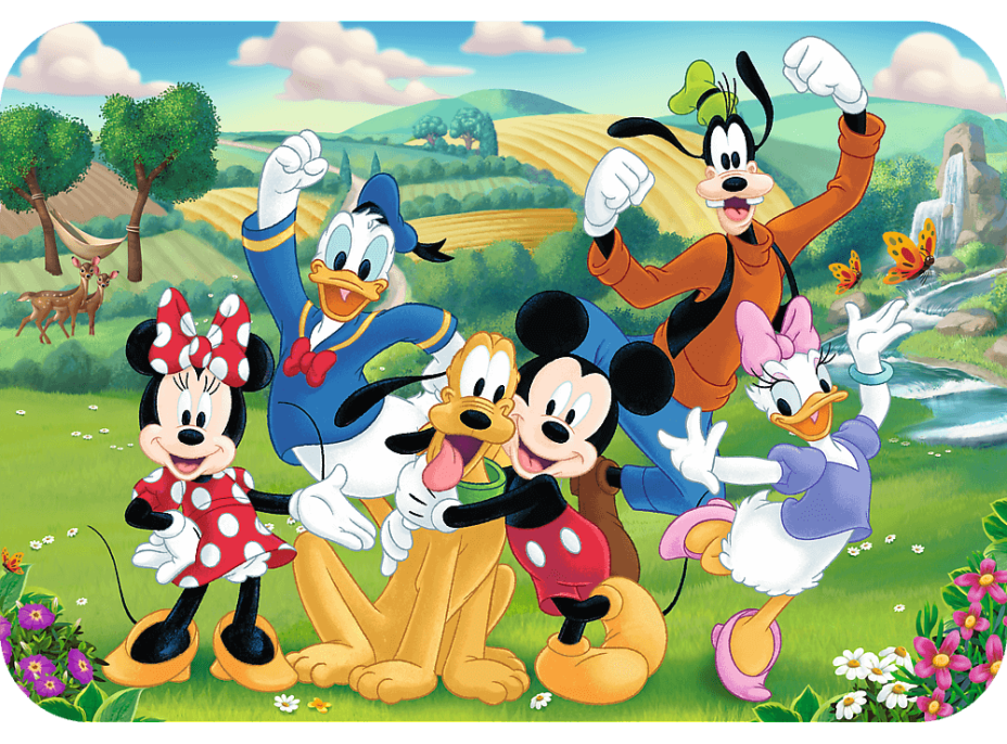 TREFL Drevené puzzle Mickey a priatelia 24 dielikov