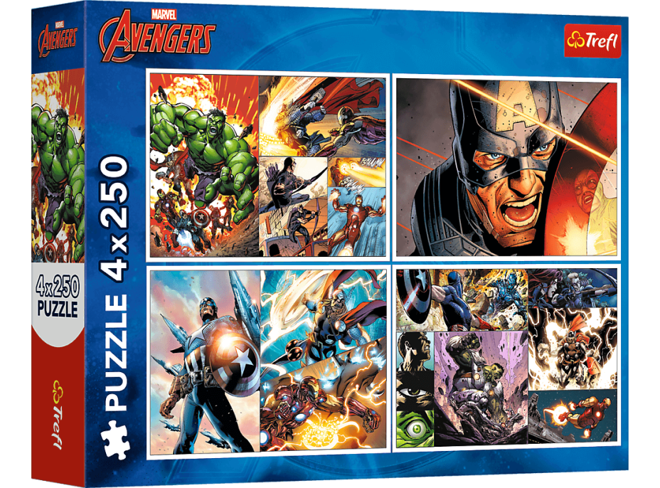 TREFL Puzzle Avengers: Heorické dni 4x250 dielikov