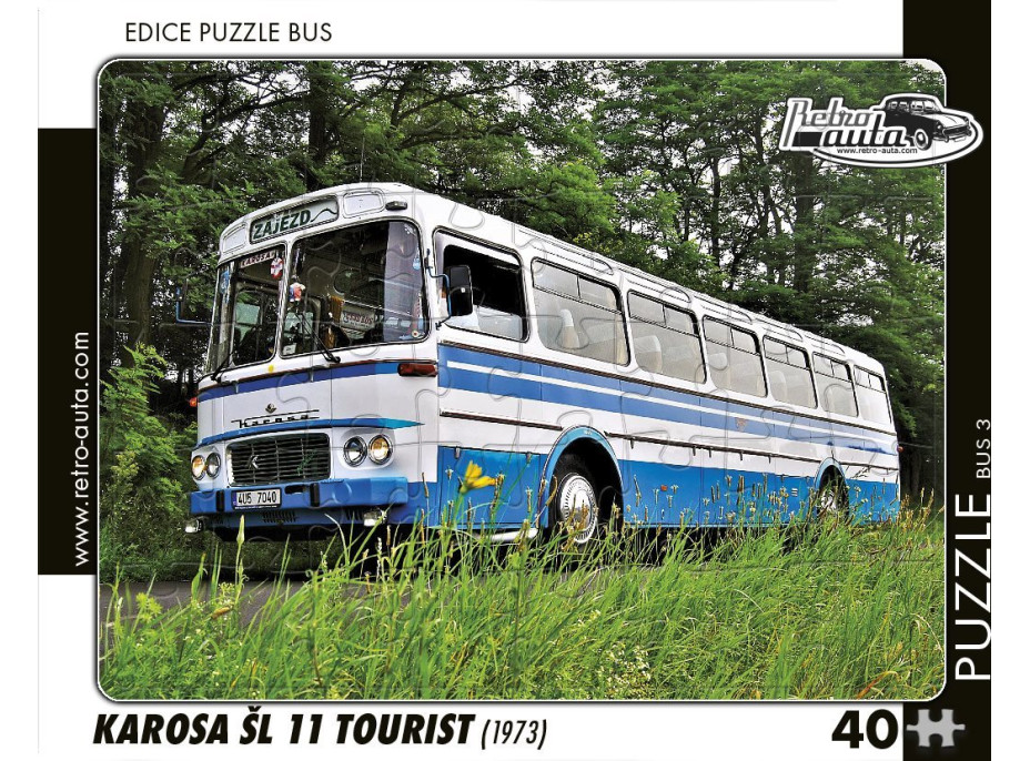 RETRO-AUTA Puzzle BUS č.03 Karosa ŠL 11 Tourist (1973) 40 dielikov