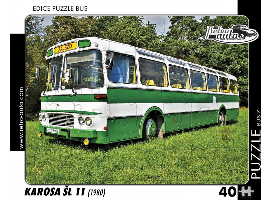 RETRO-AUTA Puzzle BUS č.07 Karosa ŠL 11 (1980) 40 dielikov