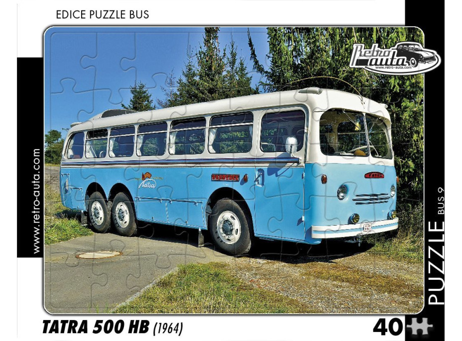 RETRO-AUTA Puzzle BUS č.09 Tatra 500 HB (1964) 40 dielikov