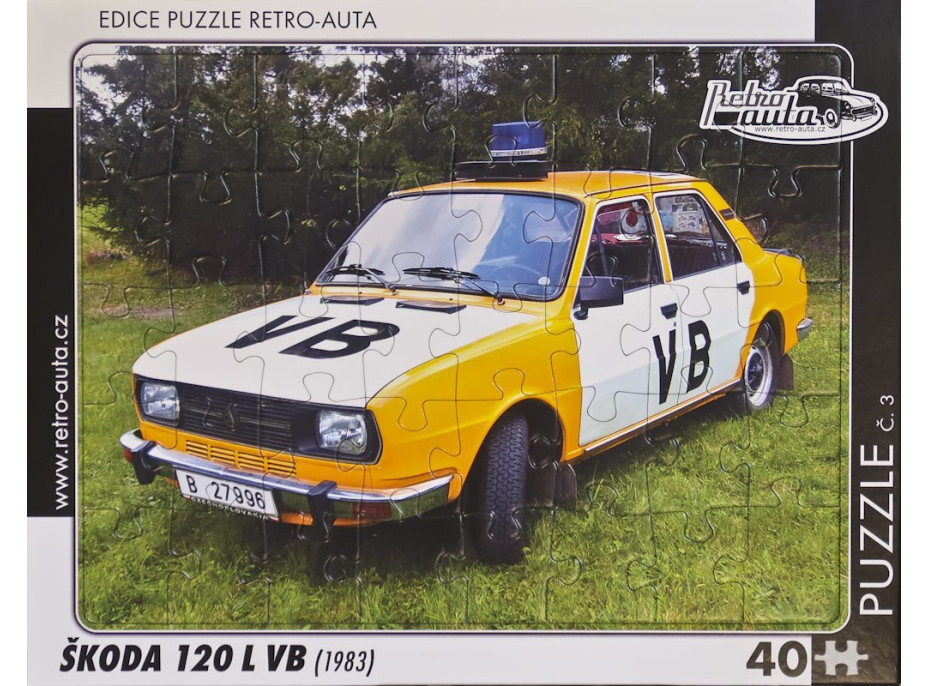 RETRO-AUTA Puzzle č.03 Škoda 120L VB (1983) 40 dielikov