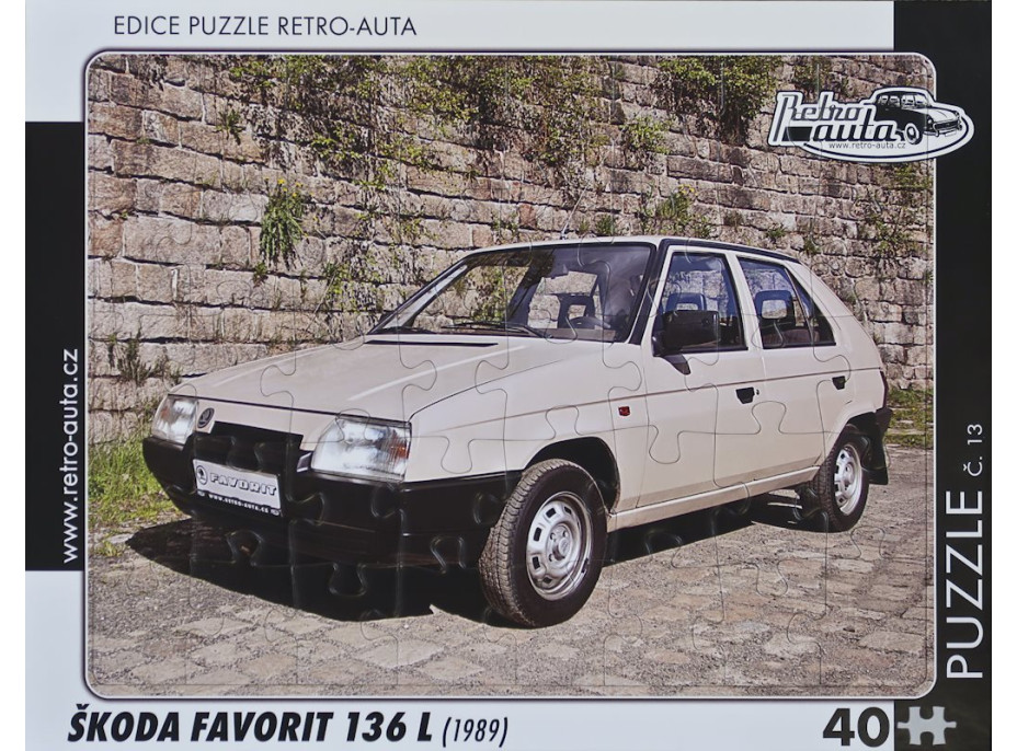 RETRO-AUTA Puzzle č.13 Škoda Favorit 136 L (1989) 40 dielikov