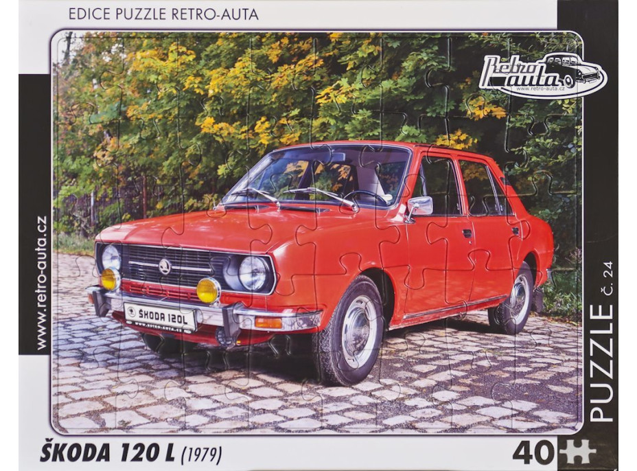 RETRO-AUTA Puzzle č.24 Škoda 120 L (1979) 40 dielikov