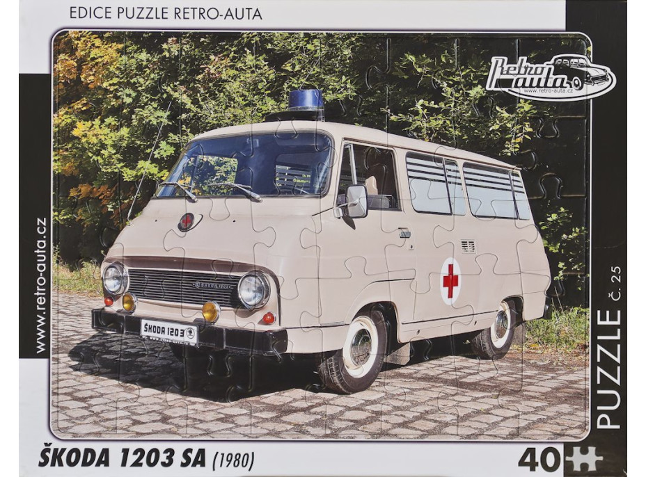 RETRO-AUTA Puzzle č.25 Škoda 1203 SA (1980) 40 dielikov