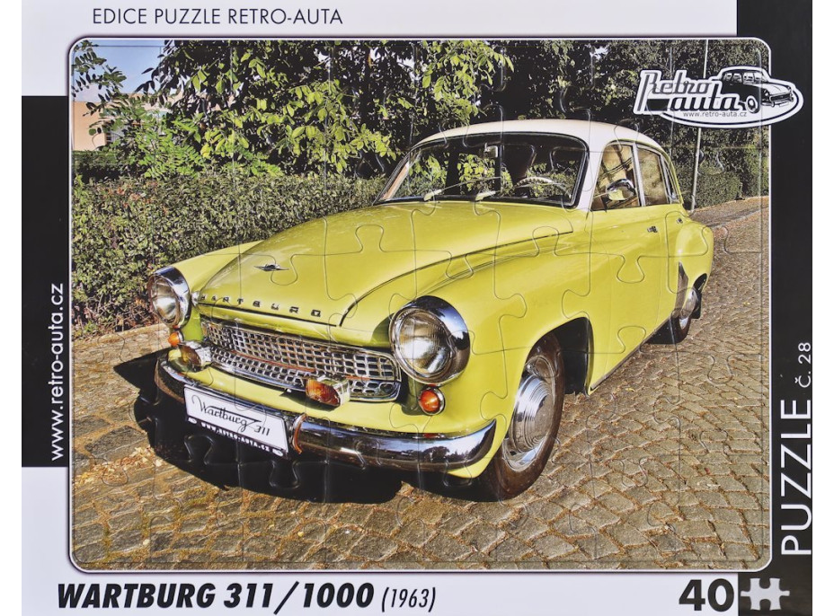 RETRO-AUTA Puzzle č.28 Wartburg 311,1000 (1963) 40 dielikov