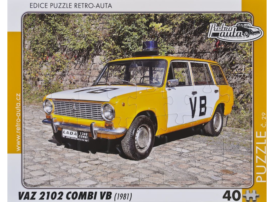 RETRO-AUTA Puzzle č.29 VAZ 2102 Combi VB (1981) 40 dielikov